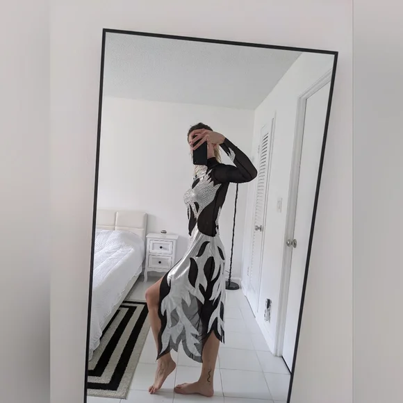 Black Latin Dance Dress - Picture 6 of 12